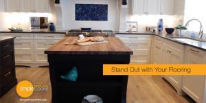 stand out high contrast hardwood floors in the kitchen