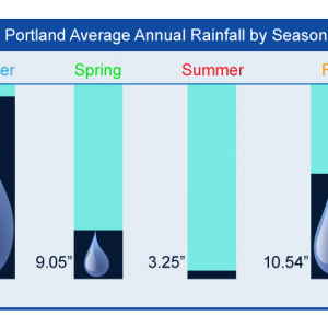 Average amount of rainfall in Portland OR