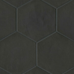 Bedrosians Allora Black 8.5" x 10" Hexagon Porcelain Tile