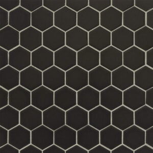 Bedrosians Le Cafe Black 2" x 2" Hexagon Matte Porcelain Mosaic Tile