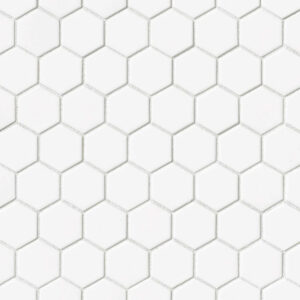 Bedrosians Le Cafe White 2"x2" Hexagon Glossy Porcelain Tile